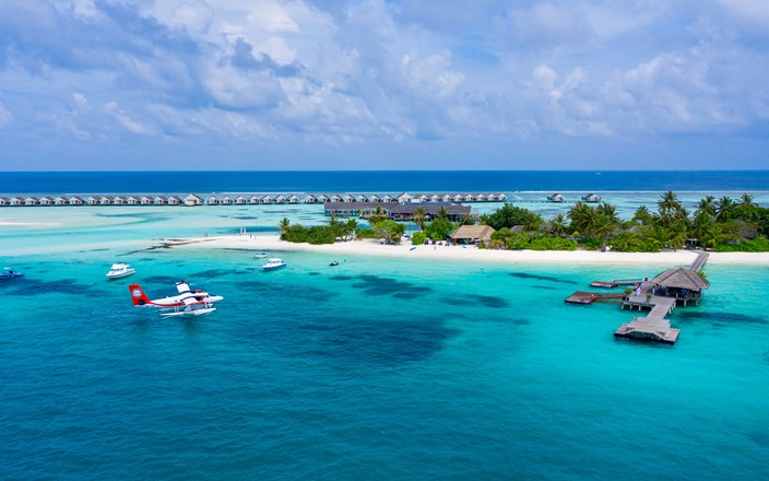 Aerial view of LUX<bdi><bdi>*</bdi></bdi> South Ari Atoll, Maldives