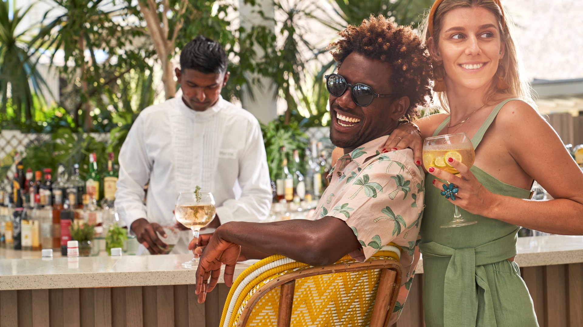 Couple at The Palm Court Bar, LUX* Grand Gaube